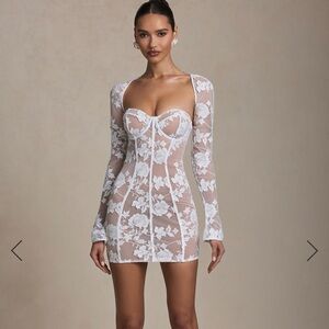 OH POLLY LACE CORSET MINI DRESS